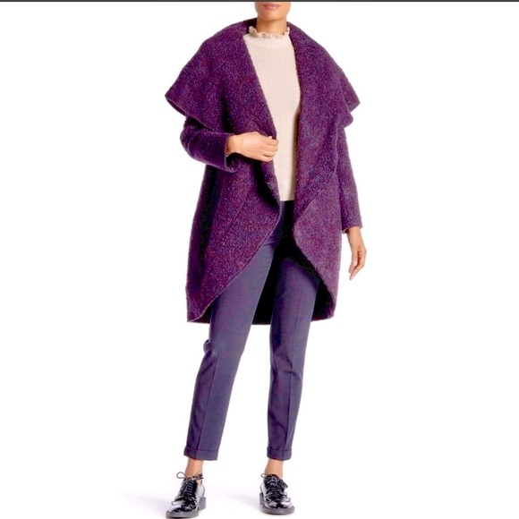 ZAC Zac Posen Jackets & Blazers - Zac Posen Cobalt & Plum Purple Boucle Coat Women’s Size Large NWT